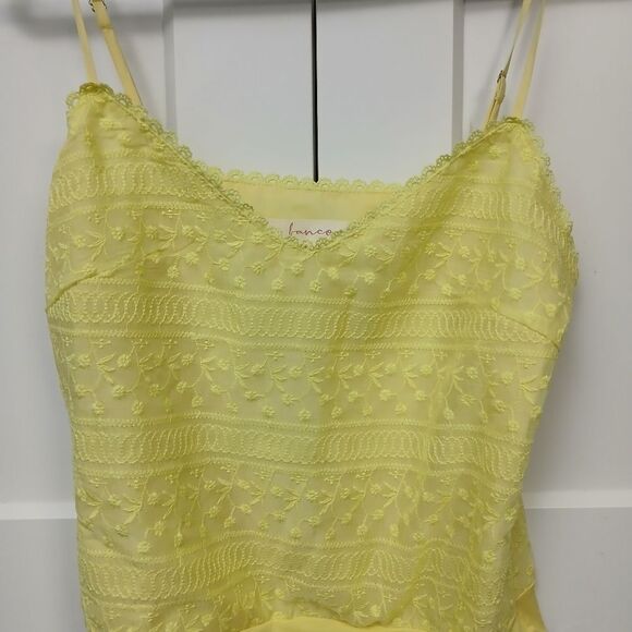 Vibrant Yellow Textured Bodysuit with Spaghetti Straps - Picture 4 of 8